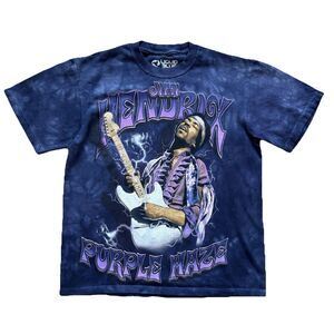 Jimi Hendrix Purple Haze Liquid Blue T Shirt Mens Small Tie Dye Rock